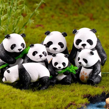 1 бр. миниатюрни панди от смола, градинско растение, саксия, бонсай, декорация за куклена къща