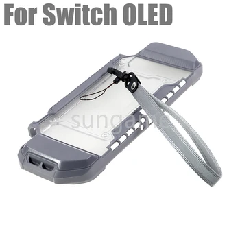 1 комплект за Nintendo Switch OLED модели, защитен калъф от TPU и КОМПЮТЪР с каишка за ръка, съвместим калъф