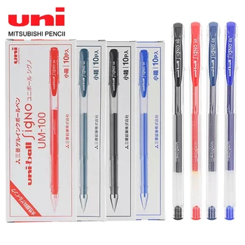 10 бр. гел химикалка UNI UM-100, химикалка химикалка Uni-ball 0,5 мм, разменени жило, студентски консумативи, офис аксесоари, японски канцеларски материали