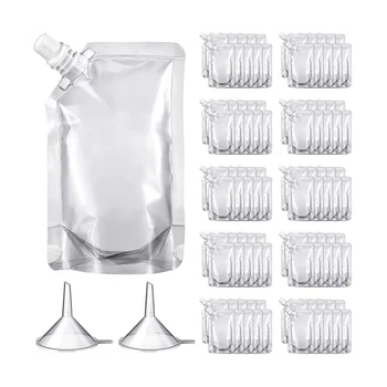 100шт Преносим прозрачен пластмасов калъф за чучур Пластмасов калъф за течни напитки Херметически затворени опаковки пакет
