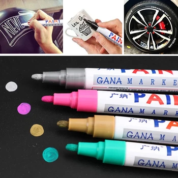12 цвята перманентната боя, маркер за CD, автомобилни, мотоциклетни гуми, водоустойчив 3,0 мм, 1 бр.