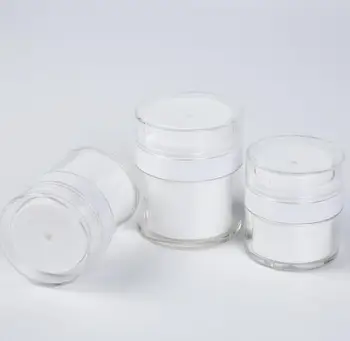 15-30 грама бяла прост безвоздушной козметична буркани 50 г акрил, вакуумни кутии за крема, контейнер за козметичен безвъздушно помпа SN356