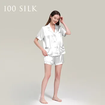 19 Мм коприна пижамный костюм женски домашен годишният 2021 нова пижама от 100% естествена коприна тутового дърво, пижамный комплект с v-образно деколте