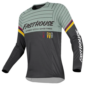 2023 FASTHOUSE Облекло за Мотокрос с Къси Ръкави, Дишаща Състезателна Облекло За Офроуд DH, Велосипедна Риза С Локомотив, Велосипедна Фланелка За Мъже