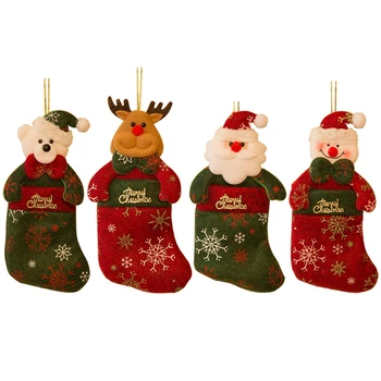 2023 Нови Коледни чорапи с 3D модел на Дядо Коледа, снежни човеци, мечки, Лосове, Коледна елха, висящи подарък, чанта за бонбони, Чорапи, декор