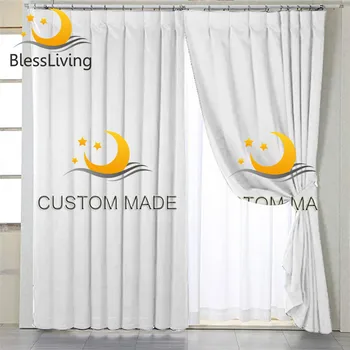 Blessliving Плътни завеси по поръчка, печат на завеси за хол по поръчка, обработка на прозорци за кухня Директно доставка