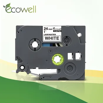 Ecowell 1бр 24 мм 251 Съвместима с ламиниран етикет на лента 251 Лента за принтер, черно на бяло, за производителя на етикети