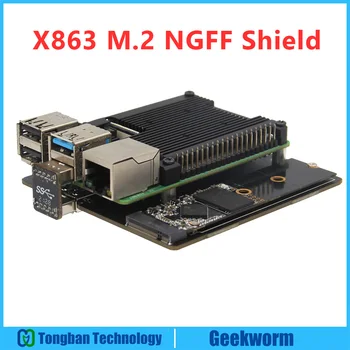 Geekworm X863 M. 2 NGFF SATA SSD такса за удължаване на срока за съхранение на данни само за Raspberry Pi 4 модел B
