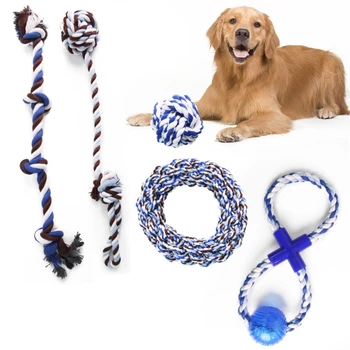 K5DC 5 бр. играчка за теглене въже за кучета, игра на дърпане на въже, за кучета, Играчки за дъвчене зъбите, Моларна играчка