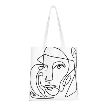 Kawai на Пабло Пикасо, однолинейные чанти за пазаруване в стила на абстрактното изкуство, енергийна ефективност, е испански художник, продуктова холщовая чанта за пазаруване