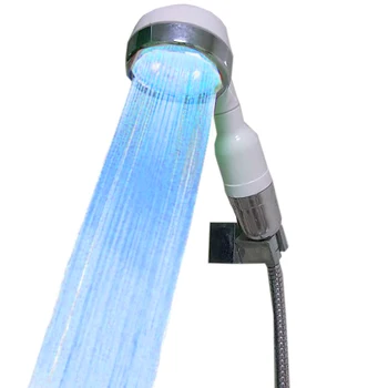 LD8008-A30 син цвят, накрайник за душ с вода/за чисто душата, led светлина, цветна