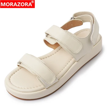 MORAZORA/Новост 2023 г.; сандали от естествена кожа; дамски обувки; - модерни ежедневни обувки; летни сандали на платформа в стил студентски колеж;