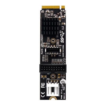 PH69 M. 2 M Key PCIe-USB 3.1 Предна карта за разширяване на 5Gb TYPE C + 19/20PIN Адаптер за Карта за Разширение с 4-пинов пристанищен Кабел