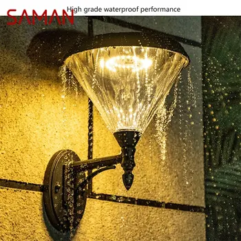 SAMAN Открит и Слънчев, с монтиран на стената Лампа LED Водоустойчива Съвременен Творчески Тела-Аплици за Украса на Дома Веранда