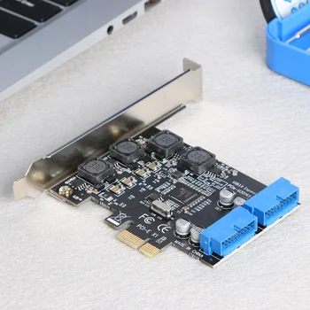 USB 3.0 модул за разширение PCI Express Предни адаптер PCI-E на 19/20-пинов конектор за Преносим външен адаптер за разширяване карта