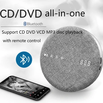 Висококачествен портативен Bluetooth CD плейър, DVD/VCD HIFI с тонколони, USB, ретро музика с дистанционно управление, стерео за дома