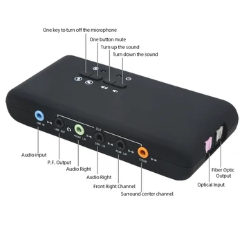 Външна Стереозвукокарта USB с 2 МИКРОФОННЫМИ глави SPDIF 7.1-Канален USB Soundbox За Запис и възпроизвеждане на Звук за Домашни настолни Колони