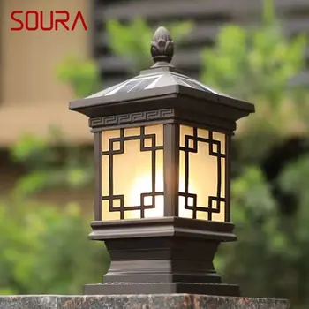 Градинска слънчева лампа SOURA, класически ретро Водоустойчива led лампа за вътрешния двор, за украса на градината, на балкона, на вилата, стенни свещника