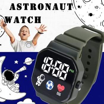 Детски модерни дневни led цифрови смарт силиконови часовници, спортни електронни часовници за астронавти, хронограф, наблюдение на сърдечната честота