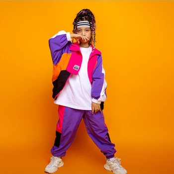 Детско представа, облекла за танци в стил хип-хоп, яке с цип, палта, панталони за джогинг, джаз концерт за момичета и момчета, танцов костюм, дрехи