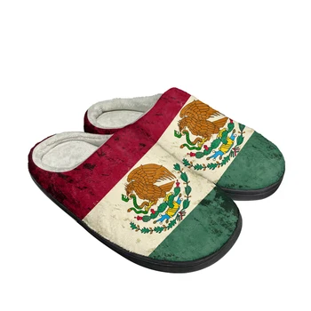 домашни памучни чехли с мексиканския флаг, мъжки дамски сандали, Мексико сити, плюшен ежедневни обувки за спални, водене жив топлина, минерални чехли