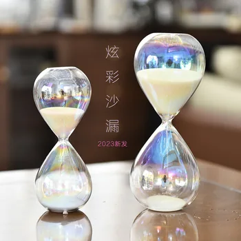 Домашни пясъчен часовник от цветно стъкло с 30-минутен таймер, Украса от Цветно стъкло, Пясъчен часовник с пясъка таймер, Пясъчен часовник