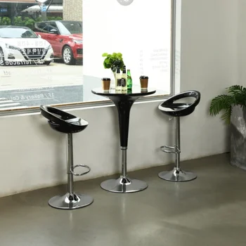 Ергономични разработила рационализирани кухненски остров столове Комплект от 2-те продуктова столове от ABS-пластмаса с поставка за краката Хромированное основание за