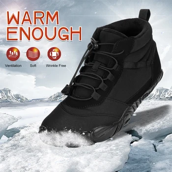 Зимни топли обувки за бягане бос, дамски мъжки гумени обувки за бягане, водоустойчив нескользящая дишащи обувки за разходка на открито