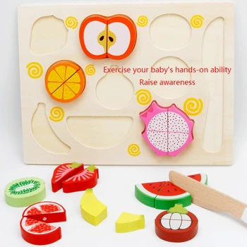 Игра комплект за подбор на форми, играчка за готвене, кухненска модел за зеленчуци и плодове, ролеви игри за деца в предучилищна възраст, ролеви комплекти