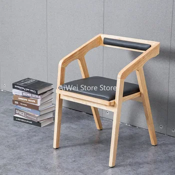 Игри с минималистичен дървен стол Nordic Фоайе Офис Грим Столове за хранене Сгъваема Кухненски Мебели Mueblesa за възрастни NZYYH