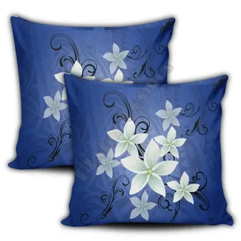 Калъфки Hawail Blue Plumeria, калъфки за възглавници, калъфки за възглавници, украса за дома с двустранен печат
