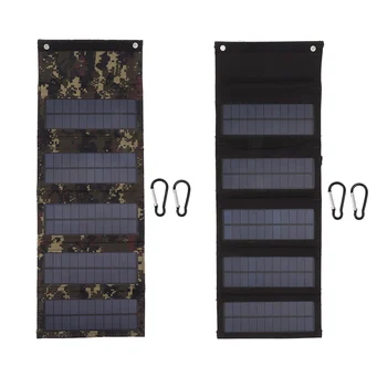 Куфар със слънчев панел, преносима чанта за слънчеви панели, Монокристален силиций с 1 USB порт за зареждане на извънредни ситуации на открито