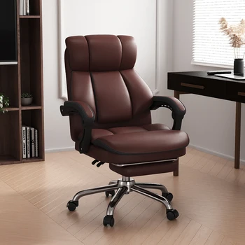 Лидер в продажбите, кожен компютърен стол за офис, стол на шефа, удобен офис стол за дълго места, кабинет, лесно луксозно кресло за четене