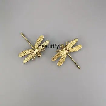 Луксозна дръжка от месинг cqy Nordic Light, серия Insect, задвижваната выдвижного кабинет Dragonfly, декоративна малка дръжка