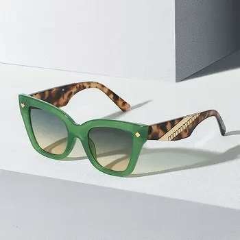 Луксозни Квадратни слънчеви очила mimiyou, женски vintage слънчеви очила метална лента, мъжки Модни очила-пилоти, марка UV400, нюанси точки