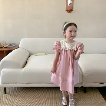 Лятото ежедневното сладка принцеса рокля с къси ръкави за момичета 2023 година на издаване