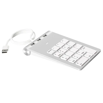 Мини Цифрова клавиатура-Клавиатура с 18 клавиши, цифрова Numpad клавиатура, цифрова клавиатура с 3 порта, USB-хъб за лаптоп, настолен КОМПЮТЪР