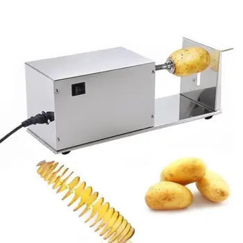 Многофункционална картофи кула Електрическа спирала машина за рязане на чипс Търговско производство на чипс от неръждаема стомана