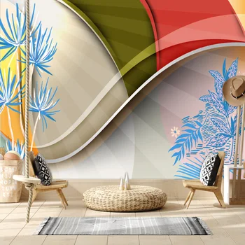 Мультяшная кора и приклеивание, по избор, потребителски геометрични тапети с цветен модел за хола, тапети за стените, начало декор, Рисувани