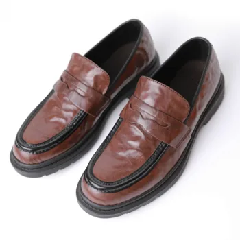 Мъжки бизнес обувки, калъф за краката с кръгли пръсти, стилна, кожено, удобно ръчно изработени обувки, мъжки