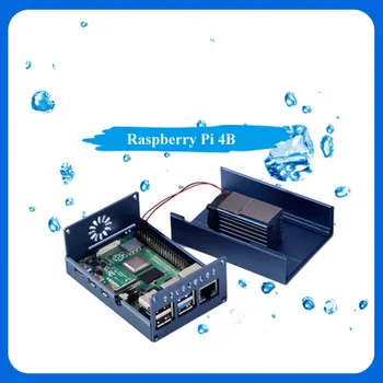 Най-новият корпус от алуминиева сплав Raspberry Pi 4 с охлаждаща колона и охлаждащ вентилатор за Raspberry Pi 4 Model B