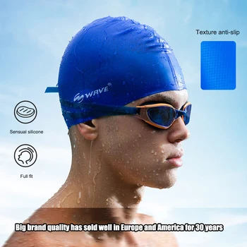 Нова силиконова шапка за плуване за мъже и жени, водоустойчив удебелена цветна силиконова шапка за плуване с дълга коса