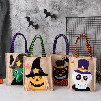Подарък за Хелоуин, нетканая чанта, мультяшная тикви, вещици, Черна котка, торбичка за бонбони, Празнични аксесоари за призраци, декор в Деня на Хелоуин