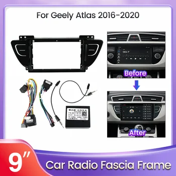 Радиото в автомобила Android с двоен Din за Geely Atlas 2016-2020, стереофоническая панел, тапицерия на арматурното табло, началната рамка, комплект адаптер Canbus