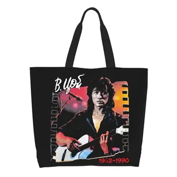 Реколта чанта-тоут Nadeto Tsoi Is Alive за пазаруване на Продукти, Легендата на рок-група Kino, Холщовая Чанта-Купувач на рамото, Чанта с Голям Капацитет