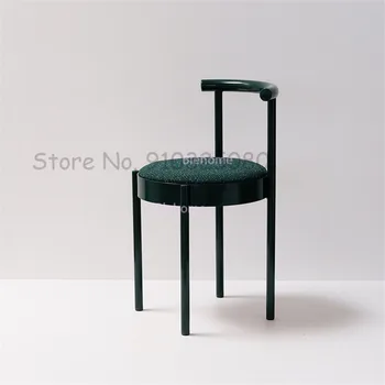 Скандинавски маса за хранене, стол Модерни прости трапезни столове Домашен Творчески стол с облегалка Line Color за почивка офис стол от ковано желязо