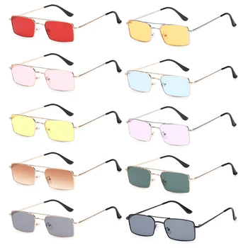 Слънчеви очила в метални рамки за жени и мъже, ретро правоъгълни слънчеви очила с лещи UV400, слънчеви очила, класически слънчеви очила в стил steampunk