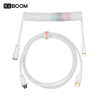 Спирален кабел за клавиатура KiiBOOM Ombre Type-C-USB-A за механична геймърска клавиатура, Подвижни, 4-пинов конектор Aviator
