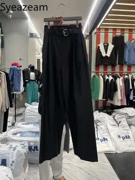 Спортни панталони Syeazeam в сгъвката на дължина до пода, широки дамски панталони в стил мозайка, корея, градинска дамски дрехи, модни панталони