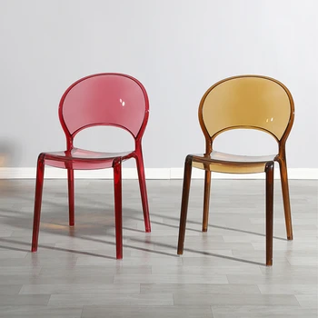 Стол Модерен скандинавски прост лек луксозен прозрачен стол, дизайнерски трапезни столове, неокласическа тоалетка, стол, модерен